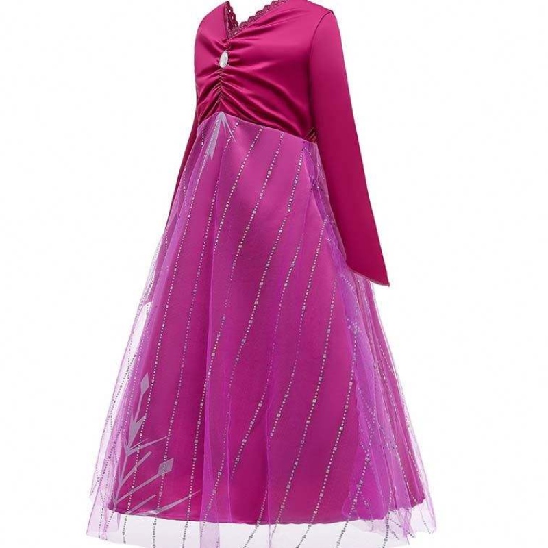 Anna Cosplay Party Vestidos Girl Odzież Czerwony Elsa kostium Kostium Księżniczki Elsa za 3-10Y HCGD-034