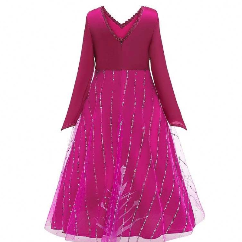 Anna Cosplay Party Vestidos Girl Odzież Czerwony Elsa kostium Kostium Księżniczki Elsa za 3-10Y HCGD-034