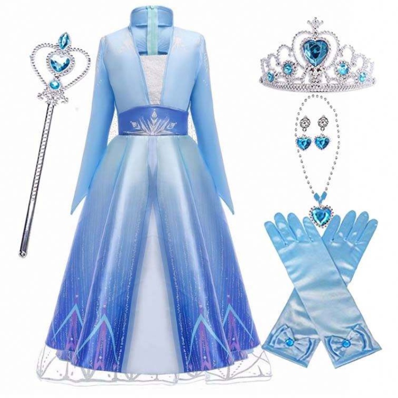 Dziewczyny dziewczynyna Halloween imprezę Cosplay 110-150cm Princess Upieranie Elsa Dress Princess HCGD-011