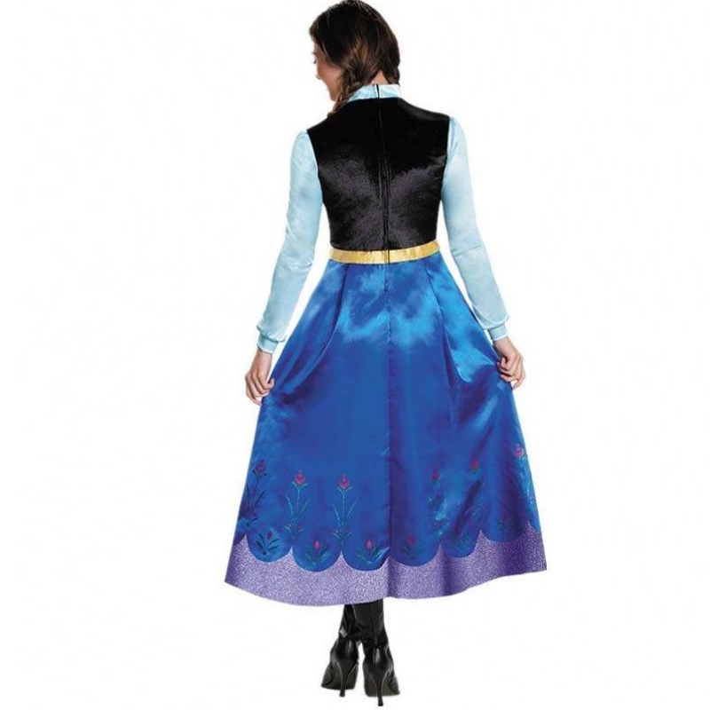 Najlepszy sprzedawca 2022 Dorosła Elsa Anna Cosplay kobieta Halloween kostium księżniczki Dress Dorosły Anna Costume With Cloak HCGD-053