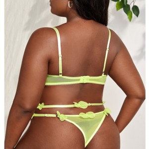 Aplikacje szczegóły seksowne zestaw bielizny z jedną parą podwiązką