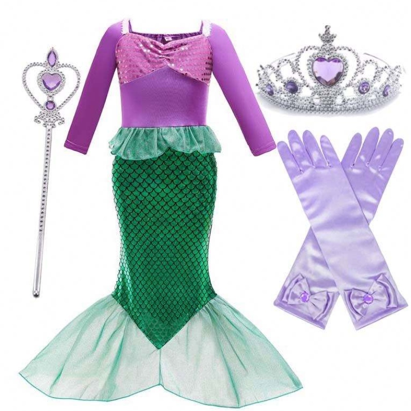 Halloweenowe przyjęcie urodzinowe kostiumy z akcesoriami Małe dziewczynki Mermaid Kostium karnawałowy