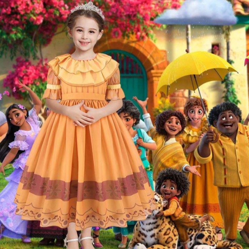 Baige Encanto film Mirabel Isabella Pepa Kostium księżniczki dla dziewczątej sukienki MFMW011