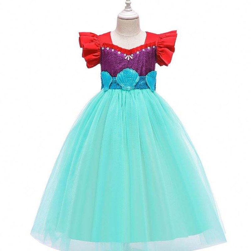 Baige 2021 Nowe modele Dzieci z krótkim rękawem Sukienka Sukienka Mermaid Girl Cosplay Bostum BX0627