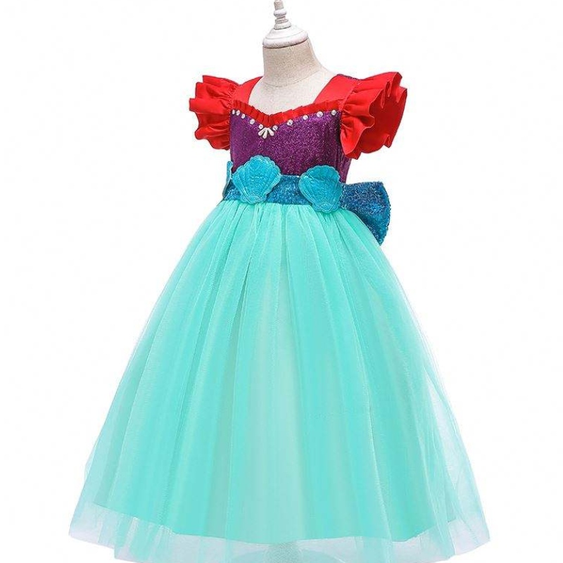 Baige 2021 Nowe modele Dzieci z krótkim rękawem Sukienka Sukienka Mermaid Girl Cosplay Bostum BX0627
