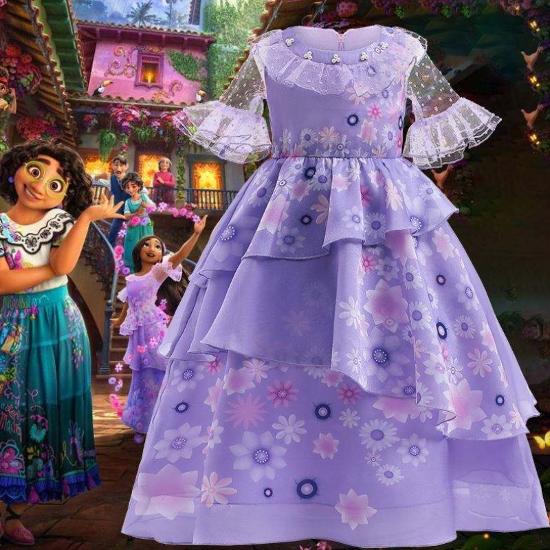 MQAT 2022 Księżniczka Encanto Mirabel Isabella Kolorowa kostium sukienki Przyjęcie urodzinowe Cosplay Fancy Dress