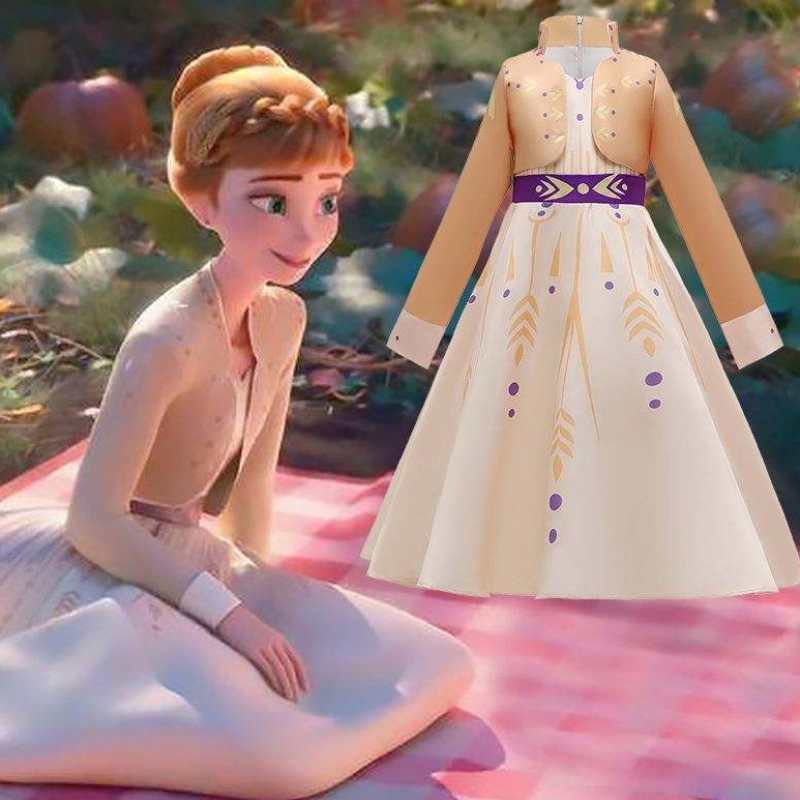 Baige New Elsa Anna Girls Dress Sukienka Halloween Cosplay Elsa Dress Cosplay Costume Girls