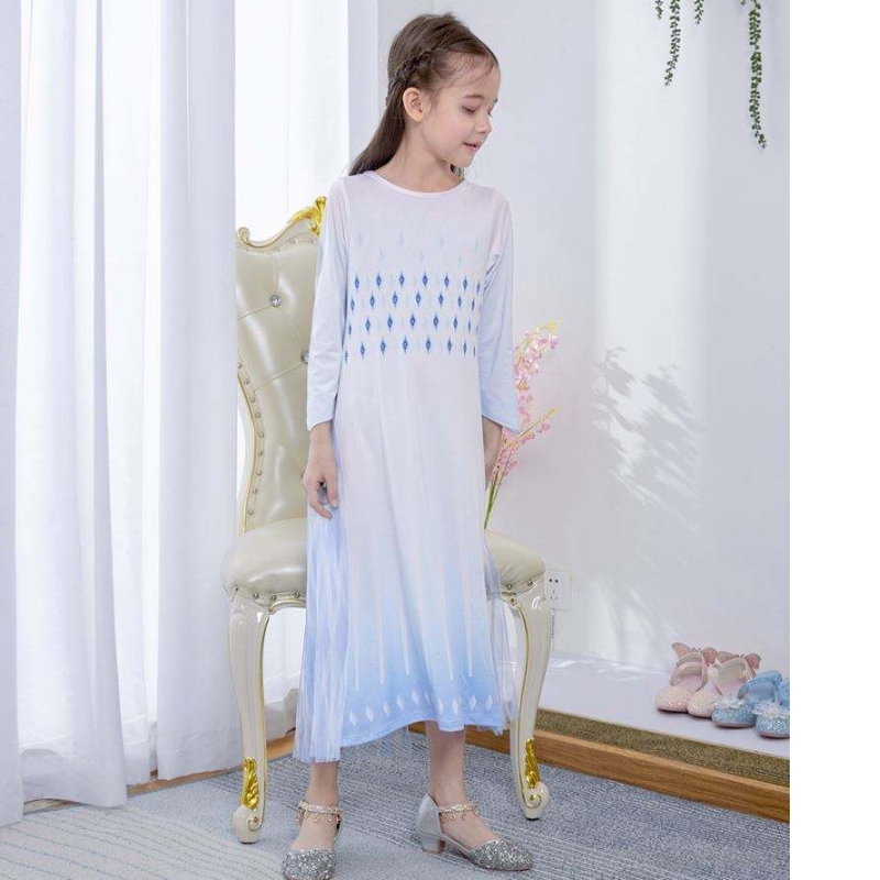 Baige White Princess Elsa Dress Girl