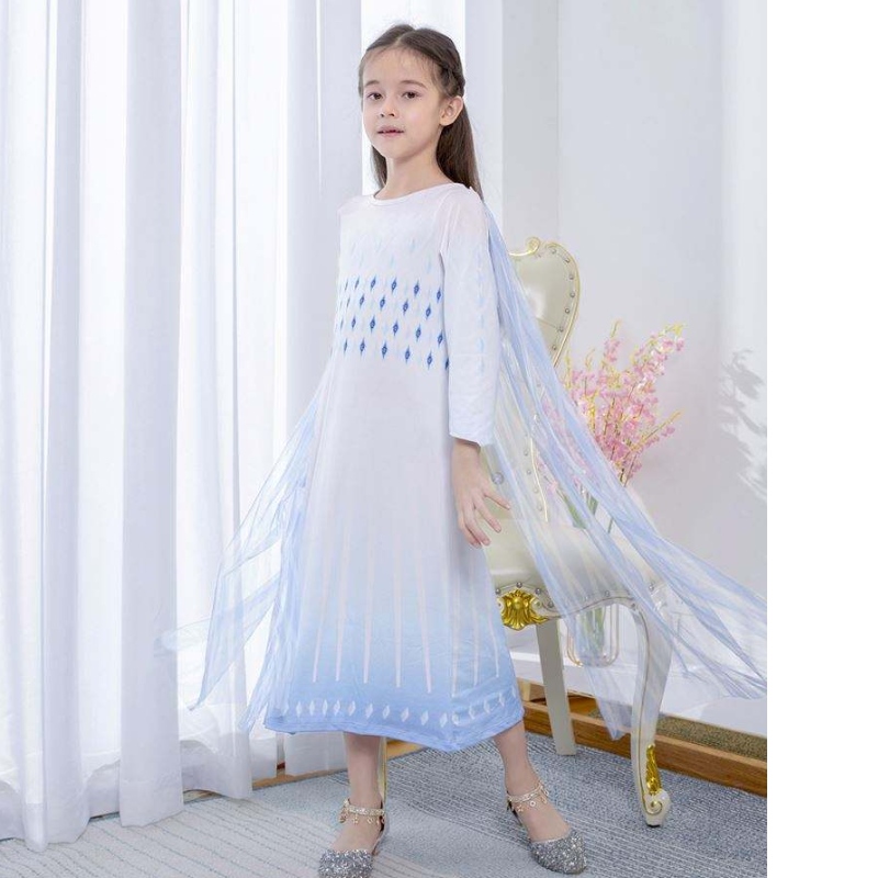 Baige White Princess Elsa Dress Girl