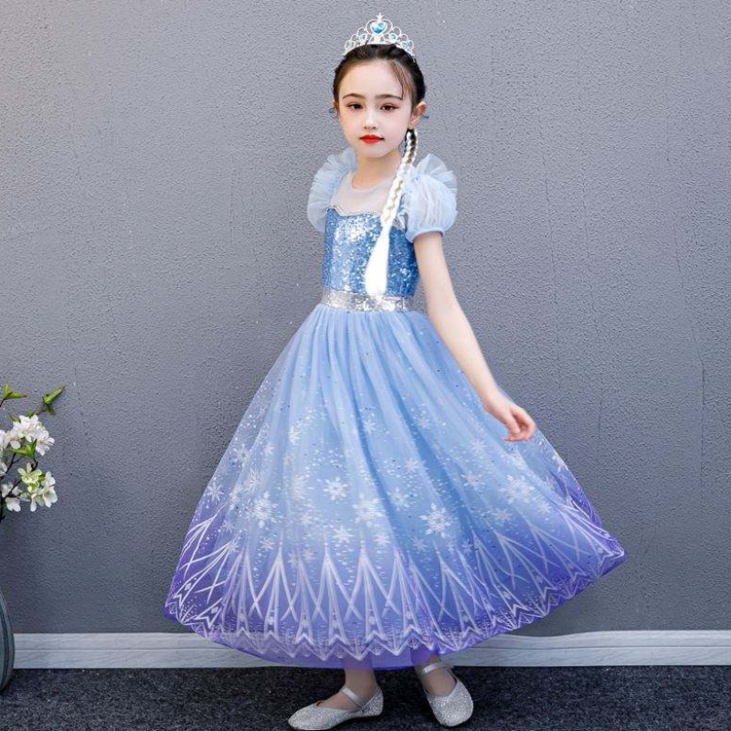 Baige Wysoka jakość Elsa 2 Princess Kids Party Cartoon Cosplay Cosplay Costume Baby Girl Dress