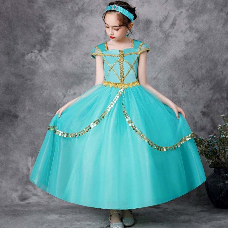 Gorąca sprzedaż dziewczyn Kostium księżniczki Jasmine Cosplay Sums