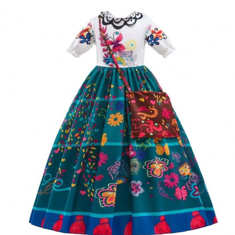 Nowa moda Kids Encanto Movie Costume Halloween Mirabel Cosplay Long Dress Barbie Fashionistas Ubrania