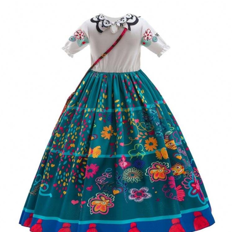 Nowa moda Kids Encanto Movie Costume Halloween Mirabel Cosplay Long Dress Barbie Fashionistas Ubrania