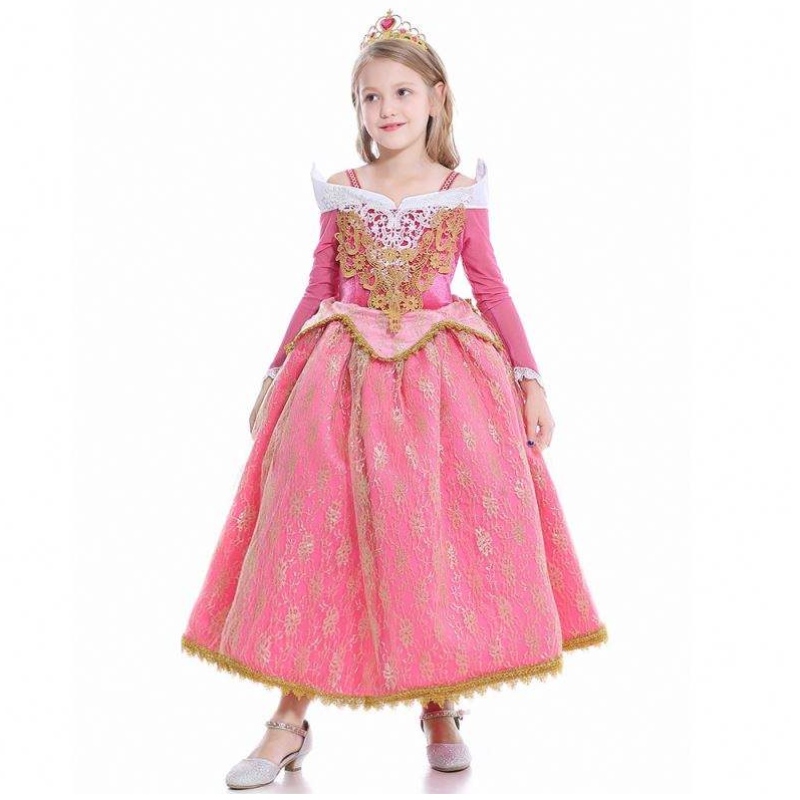 Girls Sukienka Śpiąca Księżniczka Aurora Koronna sukienka Cosplay Performance Costume D0701 SMR026