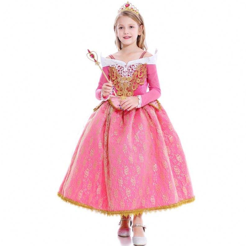 Girls Sukienka Śpiąca Księżniczka Aurora Koronna sukienka Cosplay Performance Costume D0701 SMR026