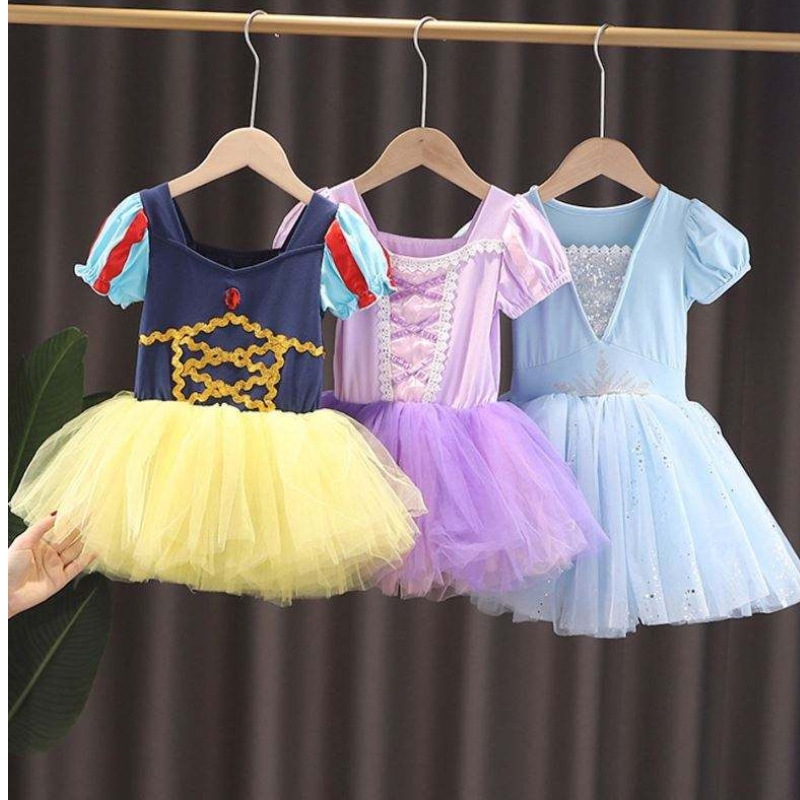 Dzieci Elsa Anna Rapunzel Snow White Tutu sukienka księżniczka kostium Dziewczyna Dziewczyna Performance Dance Balet Balet Balet Sukienka