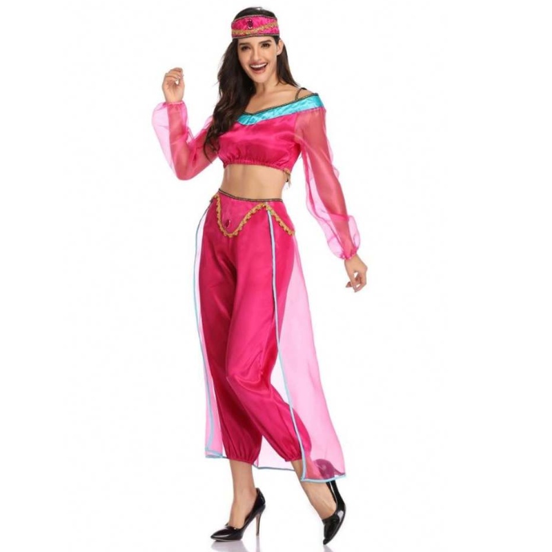 Hurtownia seksowne kobiety z długim rękawem Arabskie Indie Jasmine Kostium Kostium Halloween wróżka grecka bogini Lady Cosplay Costplay Costume