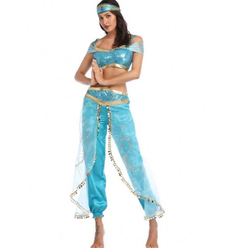 Hurtownia seksowna jaśminowa aladdin spodnie kobiety kostium księżniczki kostium dla dorosłych arabski tancerz tancerz Kostium księżniczki Jasmine cosplay