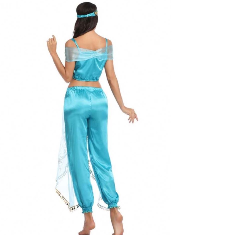 Hurtownia seksowna jaśminowa aladdin spodnie kobiety kostium księżniczki kostium dla dorosłych arabski tancerz tancerz Kostium księżniczki Jasmine cosplay
