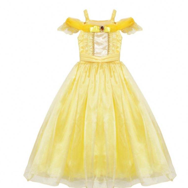 Dziewczyny Belle Princess Dress Kidle Cosplay Cosplay Costume Baby Girl Dress Up Sfeel Yellow Fancy Sukienkana imprezęna Halloween Toddler