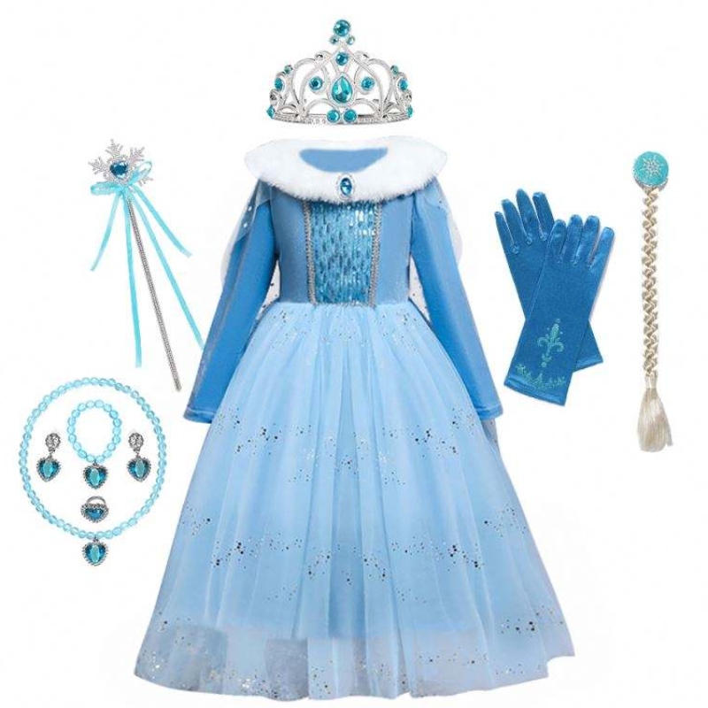 Anna Elsa Kostium księżniczki dla dzieci Halloween przyjęcie świąteczne Cosplay Snow Queen Fancy Sukienki Dziewczyny Snowflake Suknia balowa