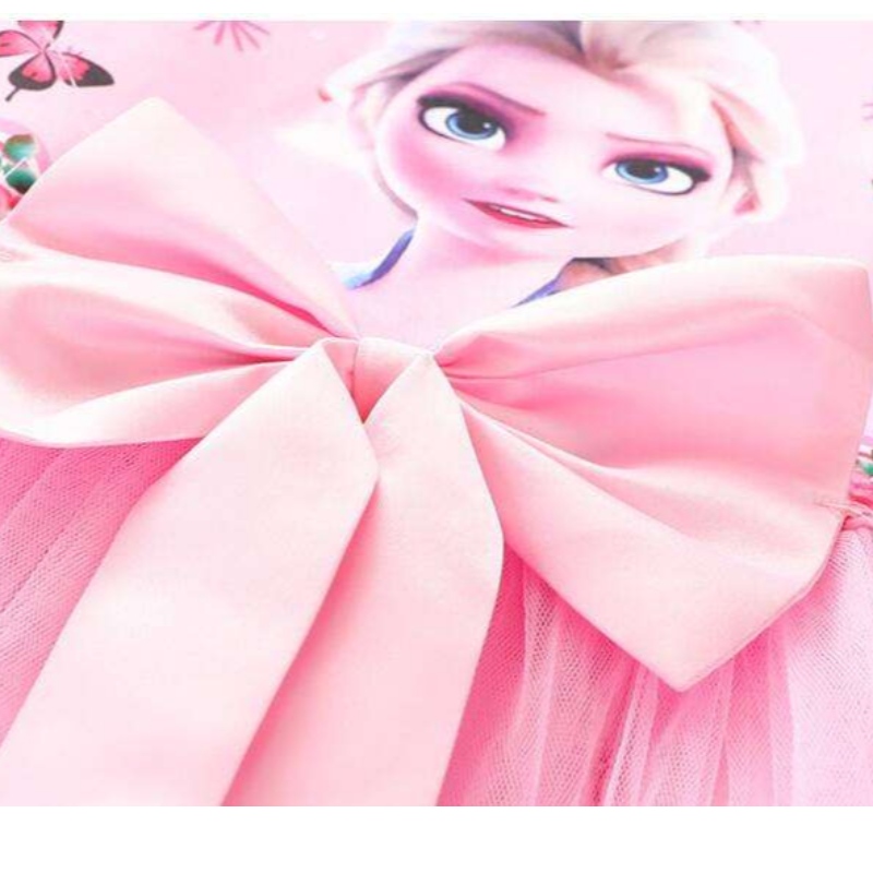 2-8 lat sukienka dziewczynki Summer New Short Sleeve księżniczka Elsa Mesh Tutu spódnica dla dzieci