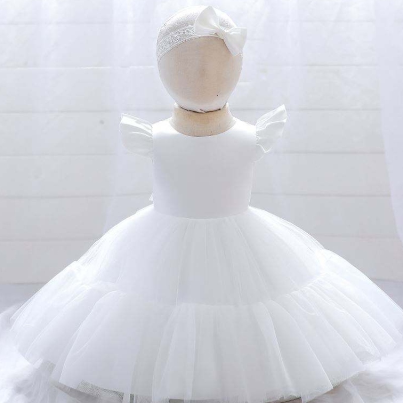 Baige White Noworn Baby Baby Puffy Princess Dress Christmas Children Dress 2years Wear L2038xz
