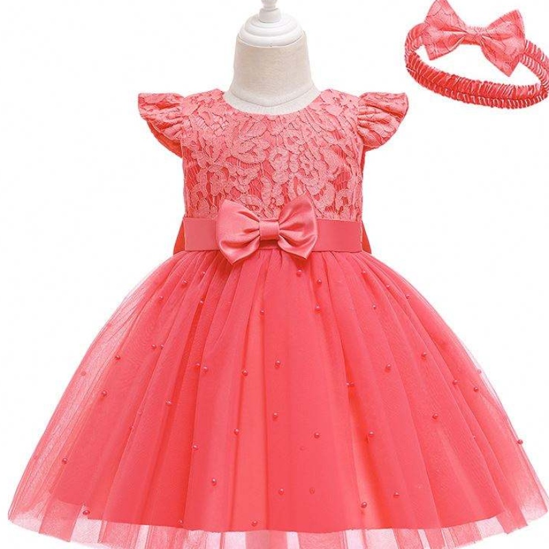 Baige transgraniczna sukienka dla dzieci Hurtowa kolorowa koronkowa koronkowa bownot Dzieci Dress Dress D0761 D0761