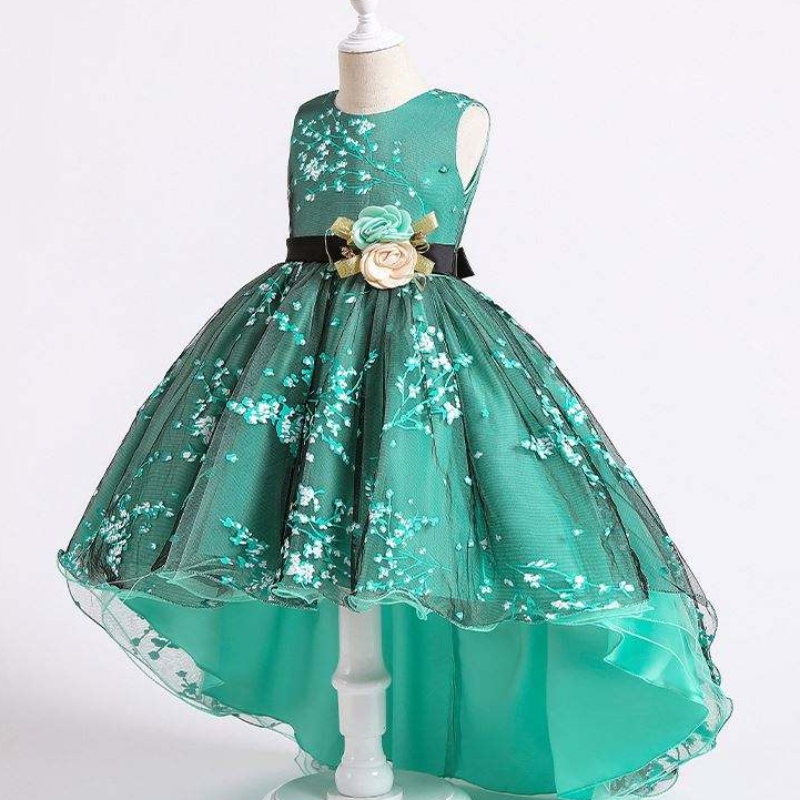 Baige Children Dress Girl Bow Bow Suknia ślubna Zachodnia impreza Zachodnianosić formalną sukienkę księżniczki 2153