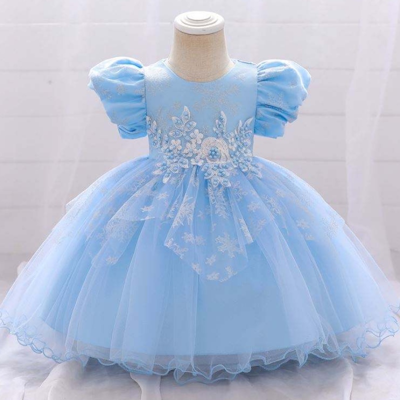 Baige Baby Girl Dyselfs Design Short Sleeve Performance Dance Dress Dress Children's Party Wear Suknia L2028xz