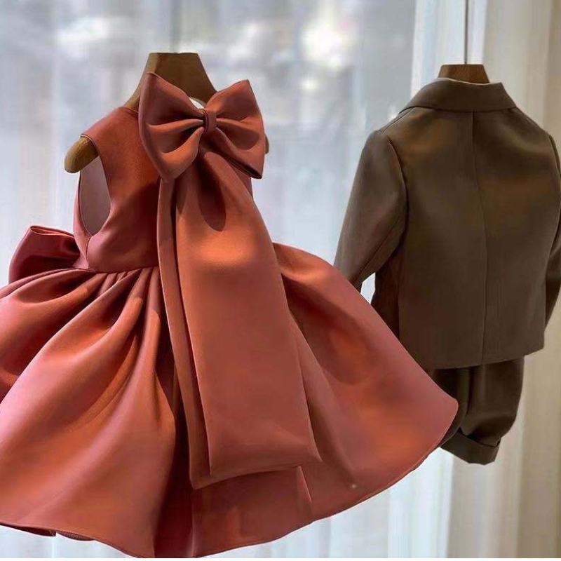Baige New Design Girls Sukienki Summer Mała dziewczynka Princess Party Bow Kids Formal Dress Dzieci