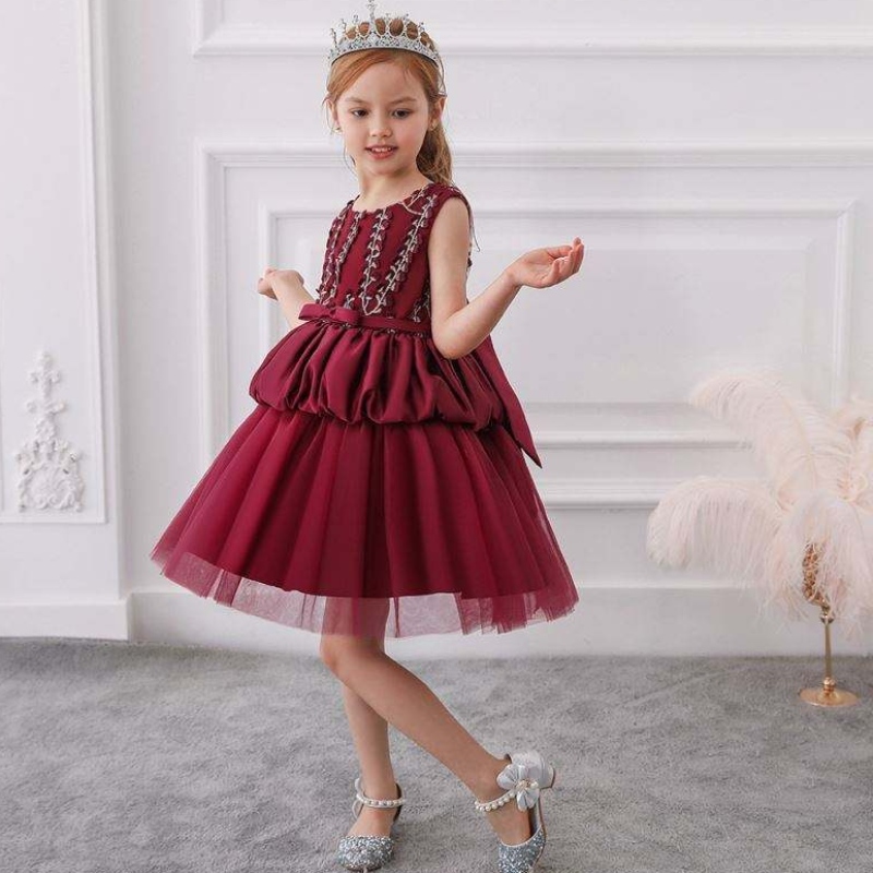 Najnowszy projekt gorąca wyprzedaż Urodziny Eleganckie urocze sukienki dla dzieci butik butikowy dziecięcy suknia balowa l5177
