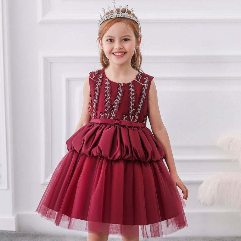 Najnowszy projekt gorąca wyprzedaż Urodziny Eleganckie urocze sukienki dla dzieci butik butikowy dziecięcy suknia balowa l5177
