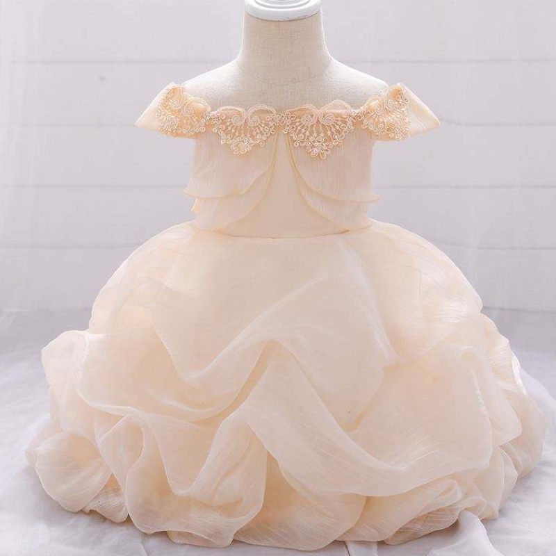 Solidne aplikacje kwiatowe Girl -Girl Sukienka Dziecko Baby Christmas Party Wedding Druhna Tiulle Tutu Sukienki L1961xz