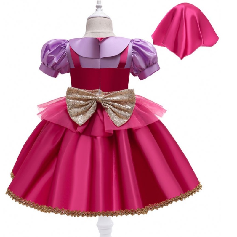 Baige Rose Red Riding Hood Costume Flower Girl Sukienka z darmowym opaską D0702