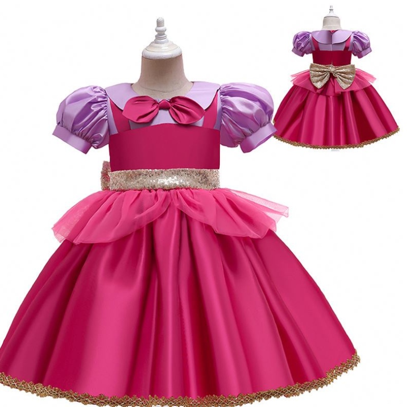 Baige Rose Red Riding Hood Costume Flower Girl Sukienka z darmowym opaską D0702