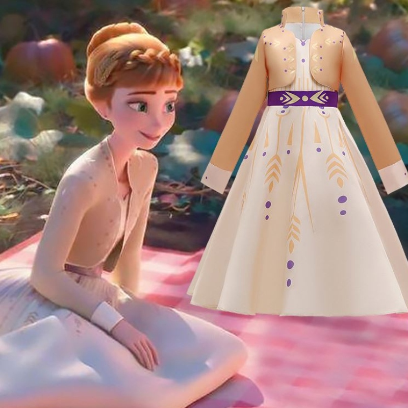 Baige Nowa Elsa Anna Girls Dress Sukienka Halloween Cosplay Cosplay Costume Costume Coat BX1662