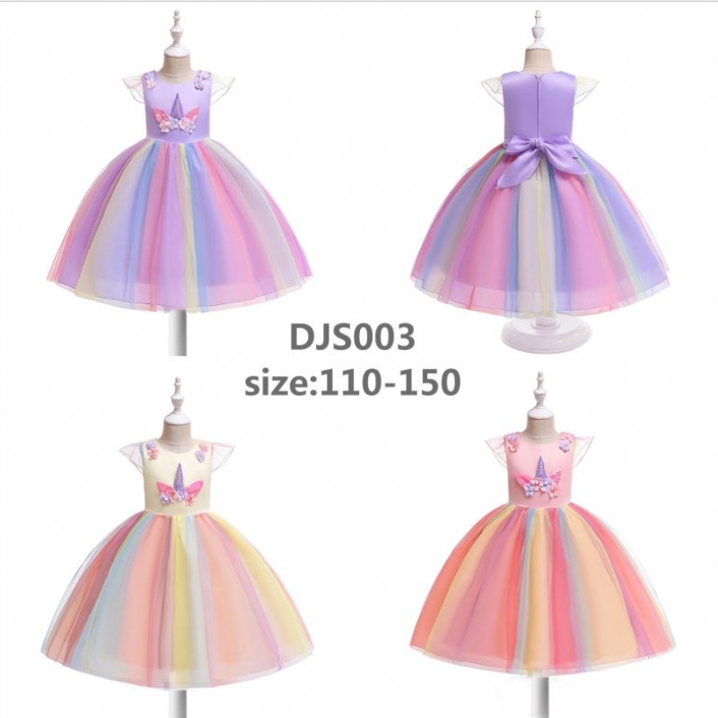 Sukienka jednorożca dla dziewcząt jednorożca kostium Rainbow Tutu sukienkana przyjęcie urodzinowe z opaskąna głowę