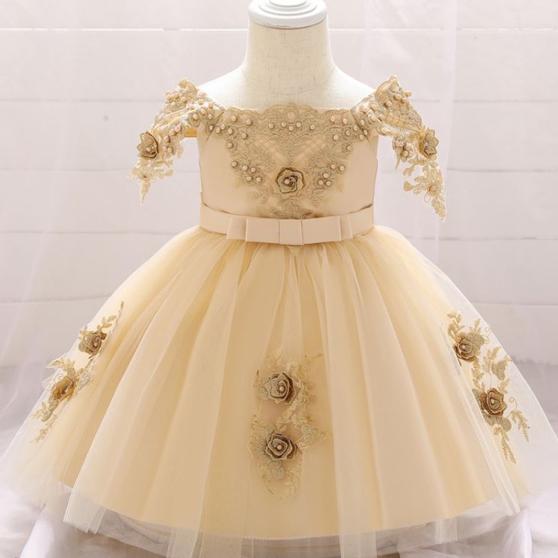 Baige Off -Shulde Flower Girl Sukienki dlanowonarodzonej dziewczyny sukienkana imprezę za 0 -2 lata L5057xz