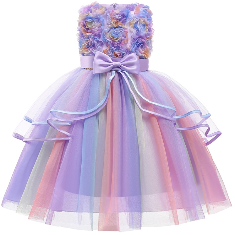 Rainbow Girls Unicorn urodzinowe sukienkina przyjęcie urodzinowe haft elegancki wieczór ślubny księżniczka sukienka