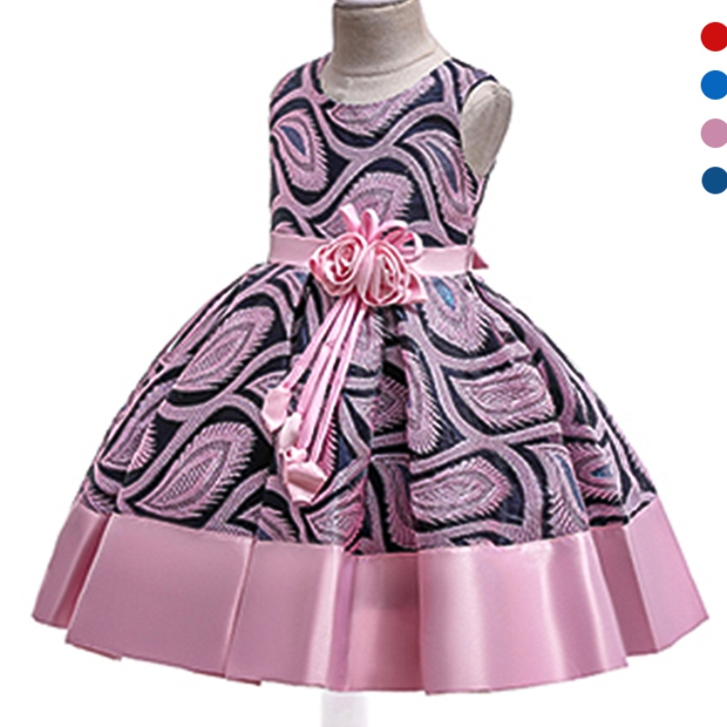 Asoo Christmas Princess Girls Flowered Sukienka Elegancka dla dziewczynki przyjęcie weselne różowe sukienki Halloweenowe ubrania dziewcząt