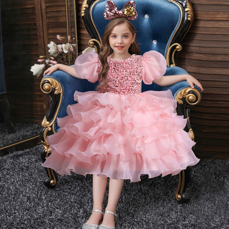 Sukienkana przyjęcie weselne dla dziewcząt Tiul Tiul Birthday Sukienki dla dzieci Tutu Freading Suknia wieczorna Dzieci Elegancka sukienka księżniczka