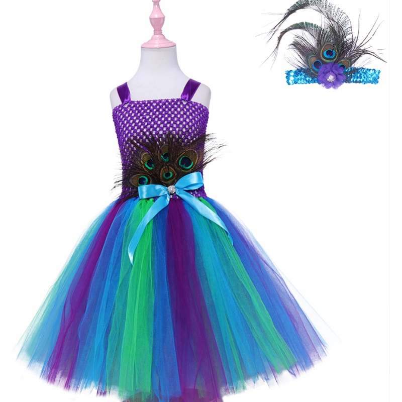 Autumn Dress Children Peacock Peake Mesh spódnicaniemowlęta księżniczka spódnica tutu sukienka Tutu