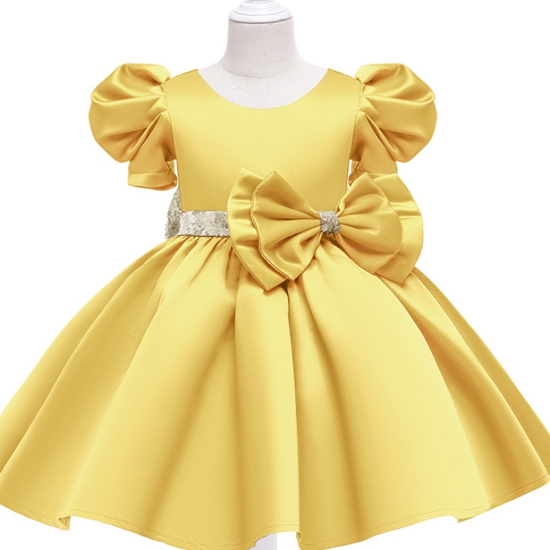 Gorąca wyprzedaż Baby Girl Birthday Bow Bow Flower Flower Puffy Princess Girls Sukienkina maluch dla dzieci