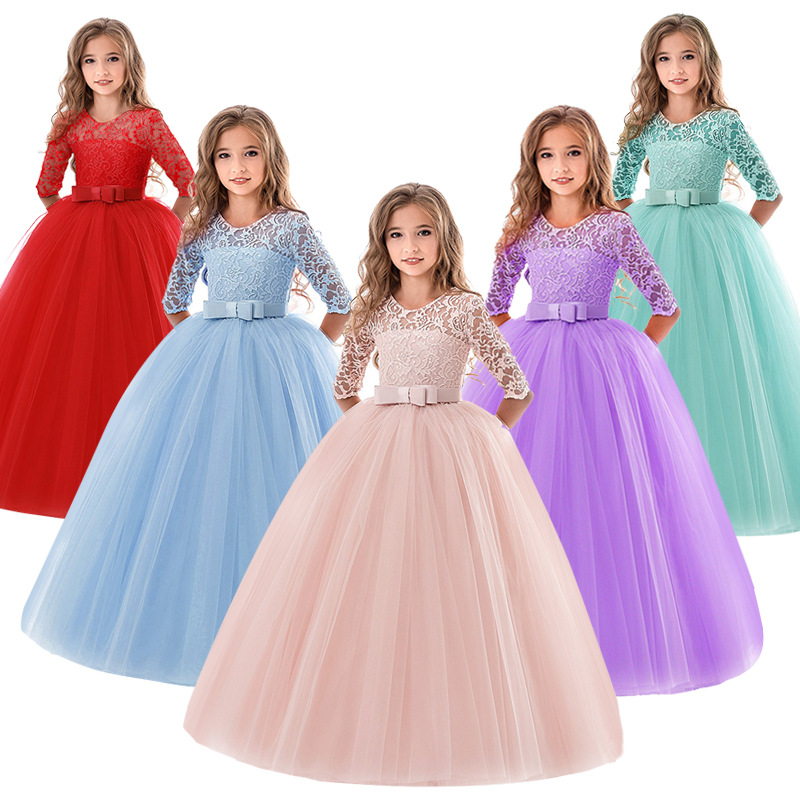 Nowy produkt 2022 Puffy Lace Girl Flower Girl Dress for Wedding Ball Gown Girl Party Communion Sukienka