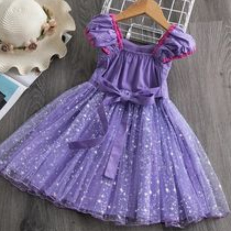 Dziewczyny Sophia Rapunzel Księżniczka sukienka Puszysta fioletowa sukienka dla dzieci