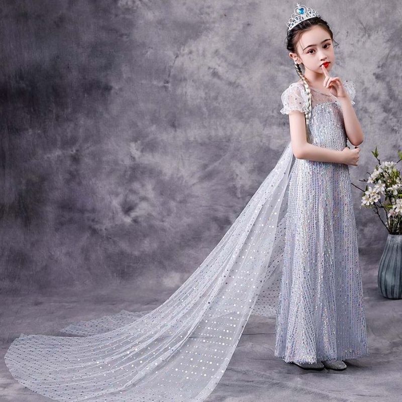Baige ins Amazon gorąca sprzedaż królowa śniegu Elsa sukienka Blingbling Halloween księżniczka
