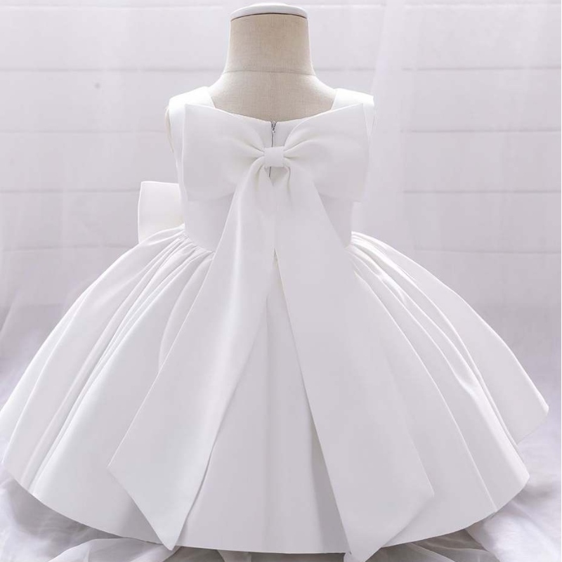 Baige Bowknot Little Girl Księżniczka Sukienka Sukiewa w stylu zachodni Sleepevele Bez rękawów
