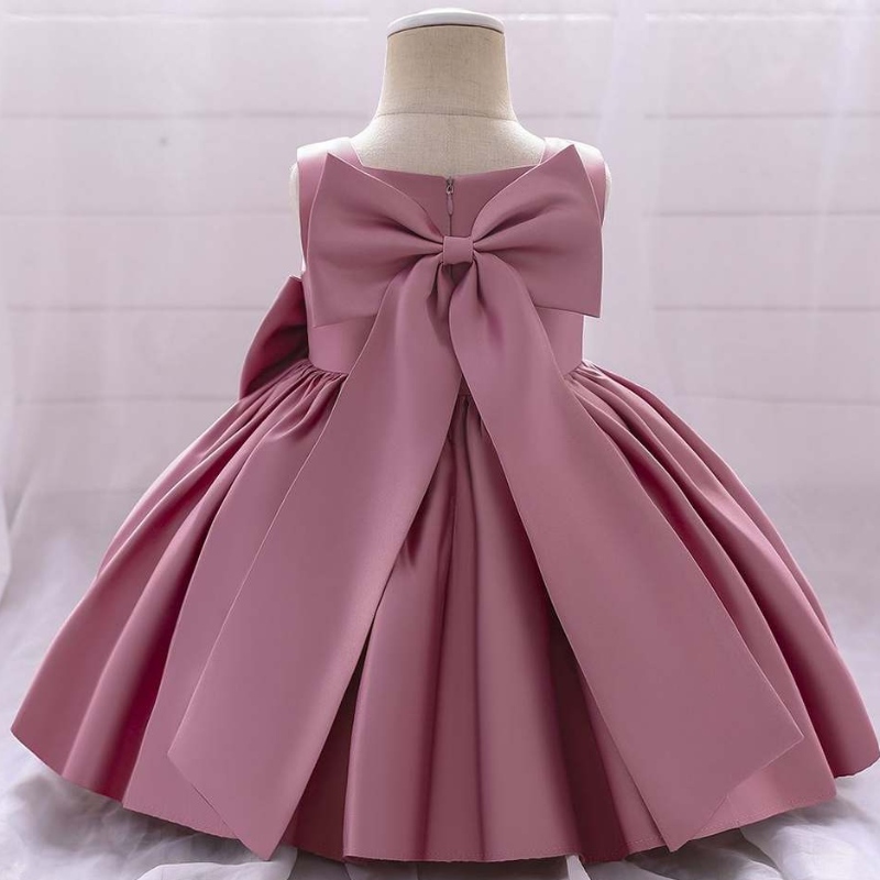 Baige Bowknot Little Girl Księżniczka Sukienka Sukiewa w stylu zachodni Sleepevele Bez rękawów