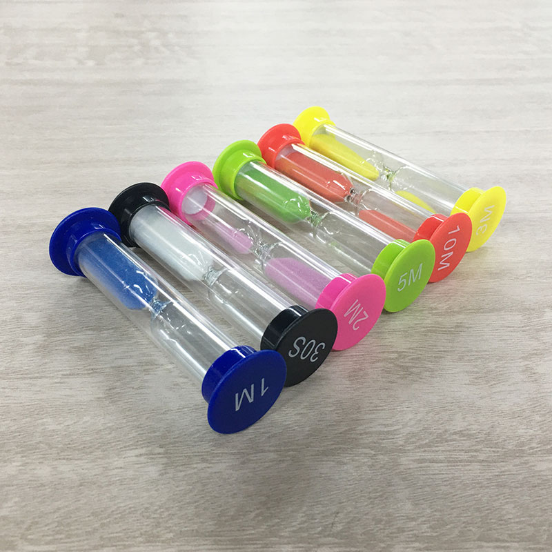 Hurtownia 1 2 3 4 5 Minute kolorowy plastikowy timer klepsydra dla dzieci i gry piaskowej i kostki